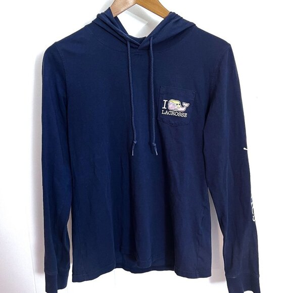 Vineyard Vines S Small 🥍 LACROSSE whale shirt Pocket tee hoodie - Picture 1 of 9